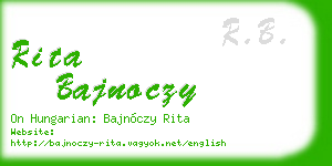 rita bajnoczy business card